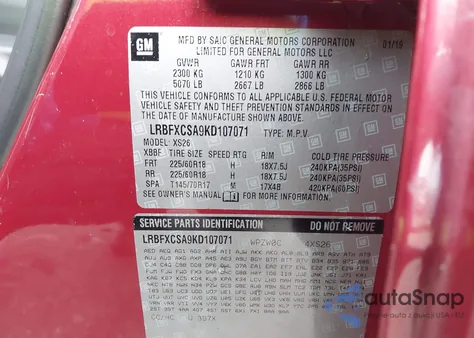 2019 Buick Envision Fwd Essence из США, поврежденный, VIN LRBFXCSA9KD107071